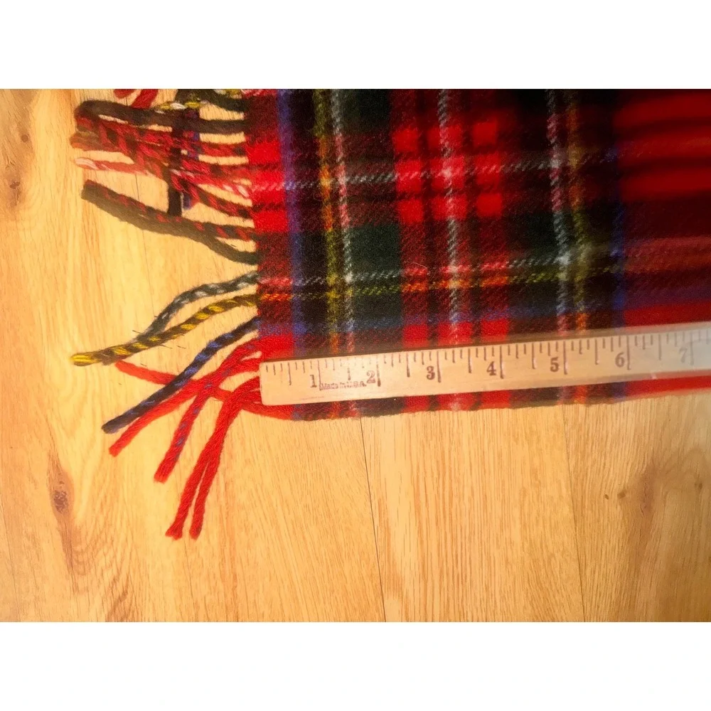 Vtg Carson Pirie Scott 100% Wool Blanket Red Tartan Plaid England 47